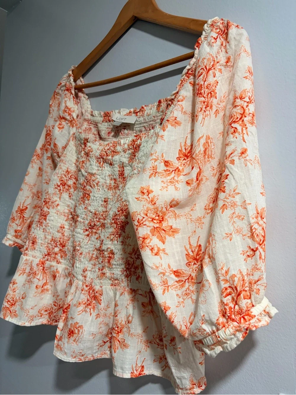 LOFT smocked bodice